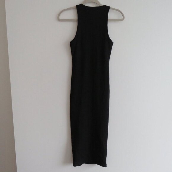 GOOD AMERICAN The Body Sculpted Midi Dress Black Minimalist Bodycon Size 0 / XS - Picture 6 of 12